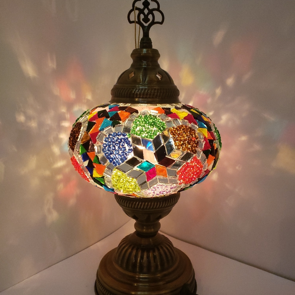 Handmade Turkish mosaic table lamp